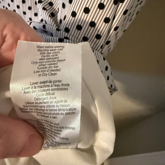 Motherhood Maternity Dress Black White Polka Dot Stripe Short Sleeve Size S - Picture 6 of 9